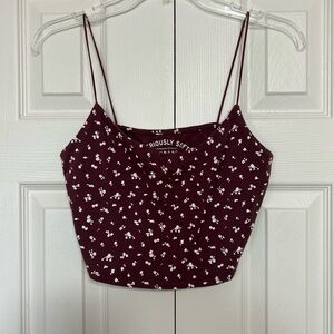 Women's Floral Burgundy Camisole Top